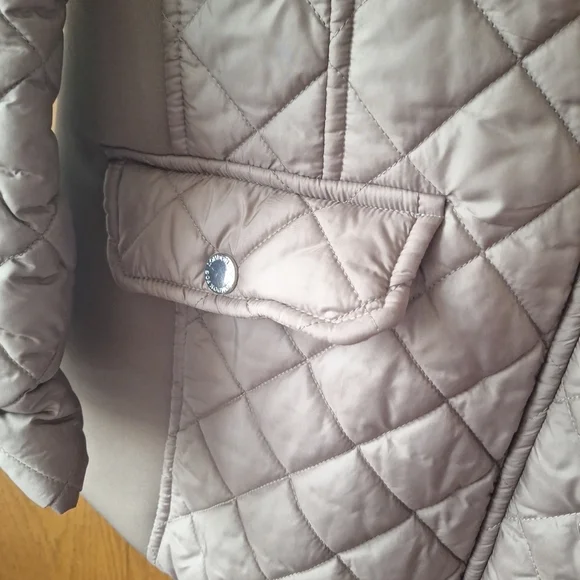 London Fog Women's Taupe Quilted Puffer Coat - Picture 3 of 13